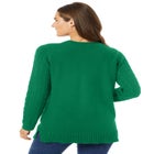 Cable Knit V-Neck Pullover Sweater image number null