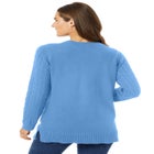 Cable Knit V-Neck Pullover Sweater image number null