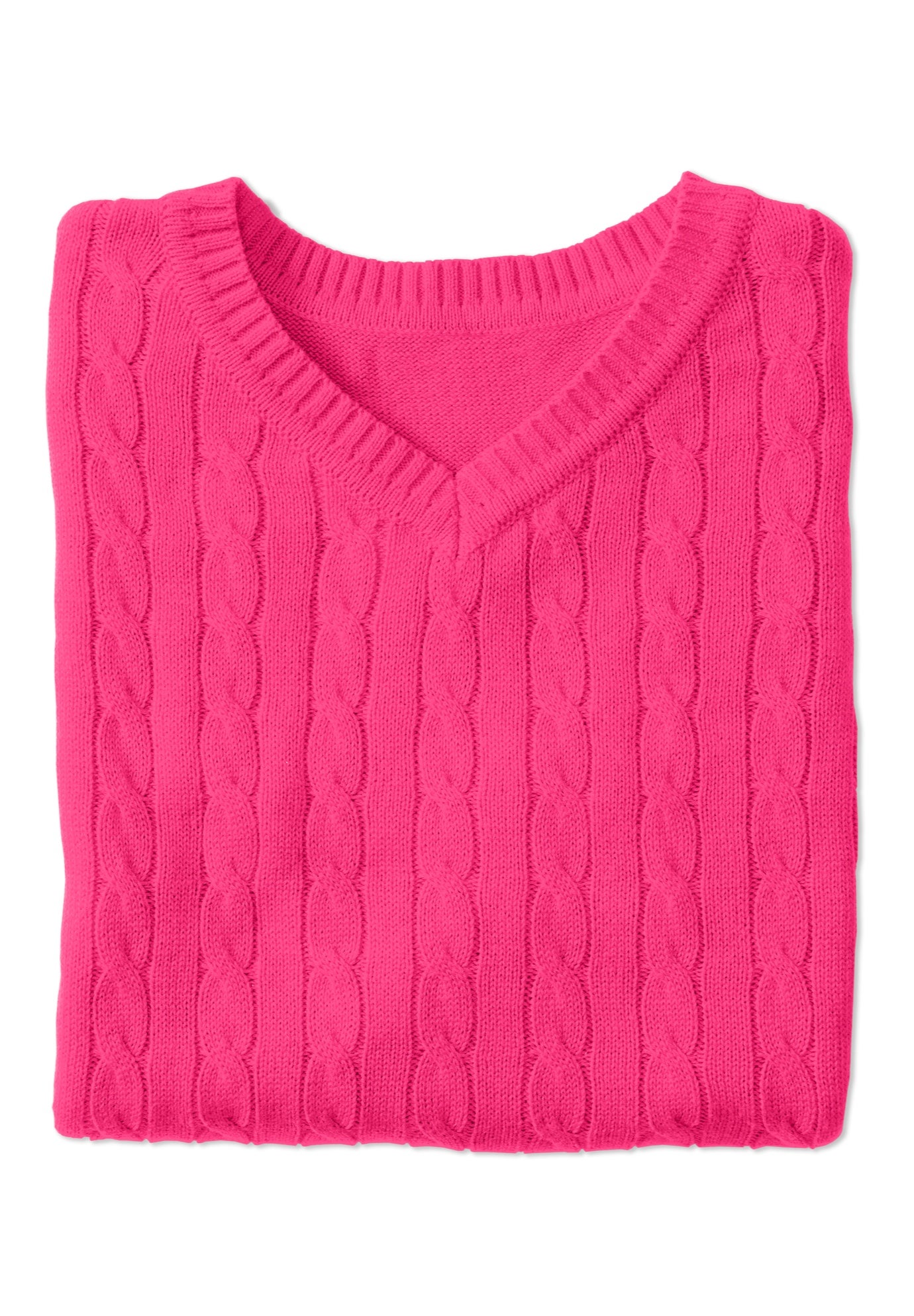 Cable Knit V-Neck Pullover Sweater image number 1