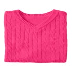 Cable Knit V-Neck Pullover Sweater image number null