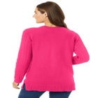 Cable Knit V-Neck Pullover Sweater image number null