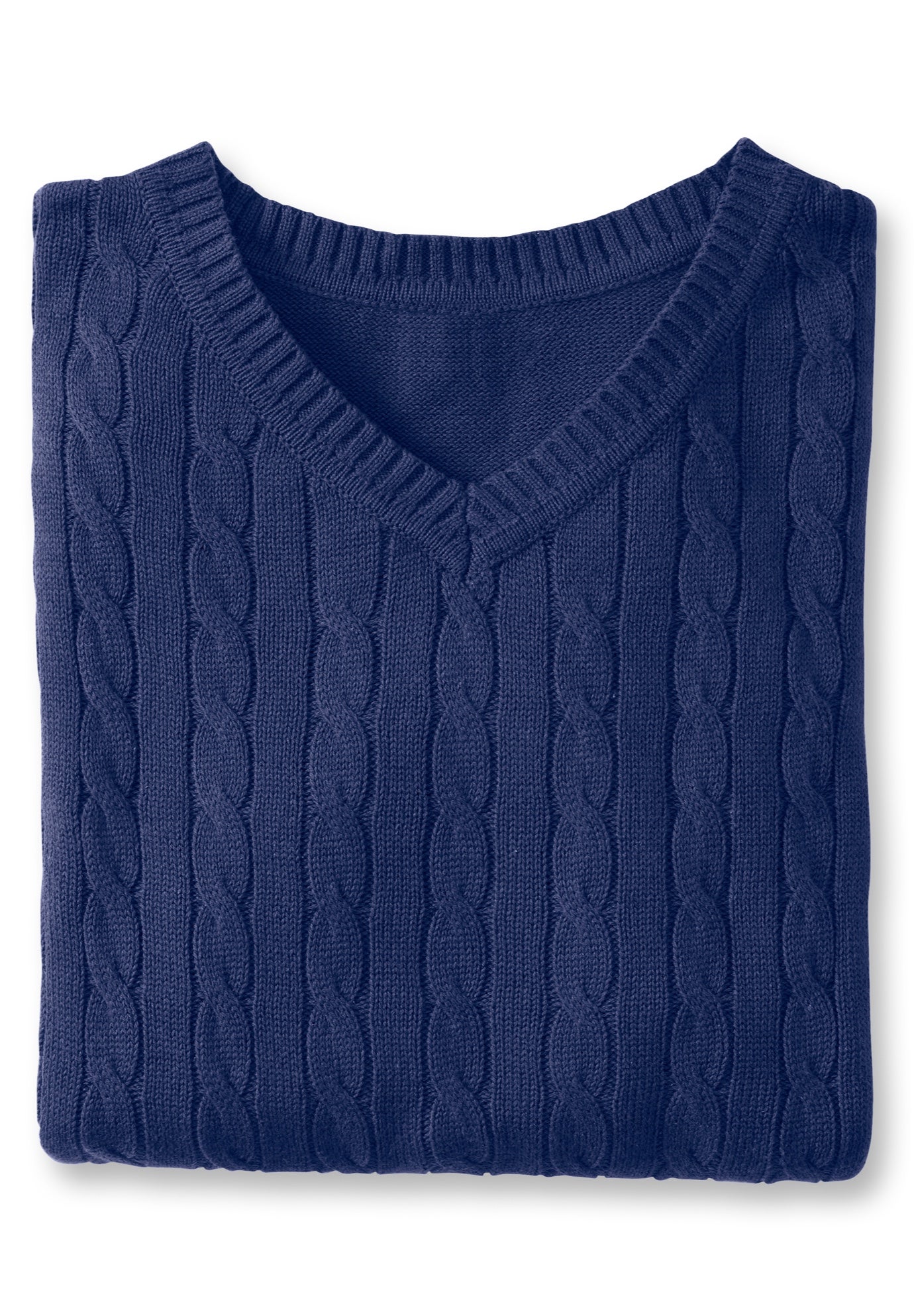 Cable Knit V-Neck Pullover Sweater image number 1