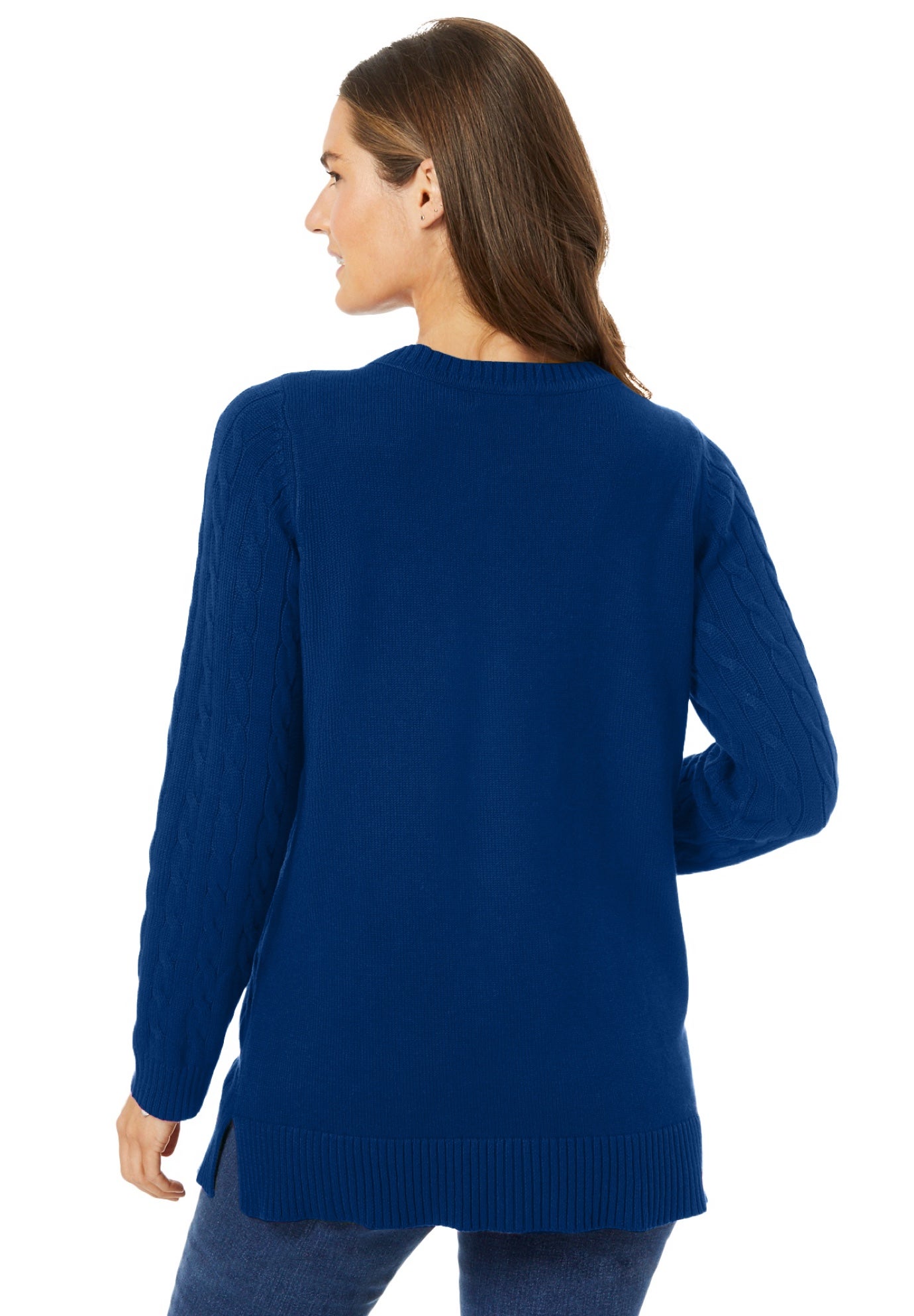 Cable Knit V-Neck Pullover Sweater image number 3