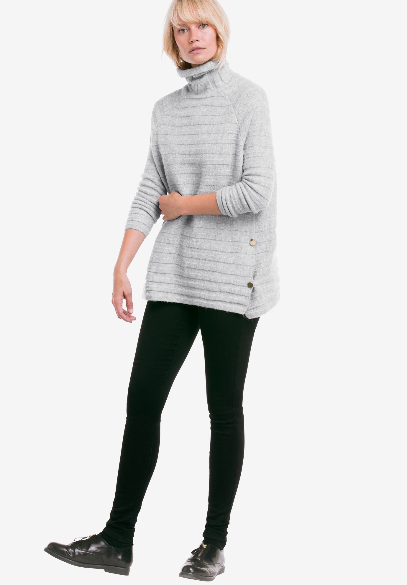 Side Button Turtleneck Sweater image number 2