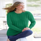 Cable Knit Pullover Crewneck Sweater image number null