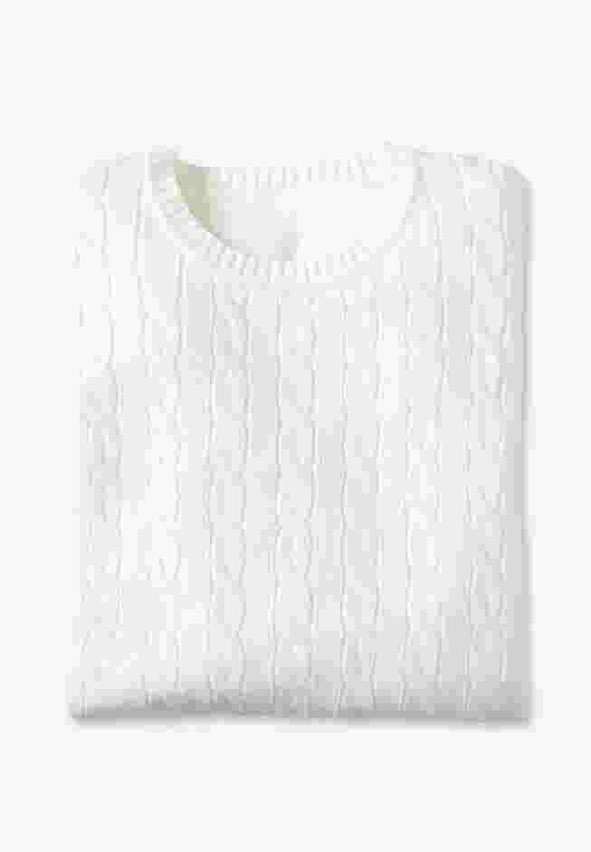 Cable Knit Pullover Crewneck Sweater image number 4