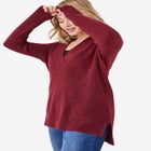 Hi-Lo V-Neck Pullover image number null