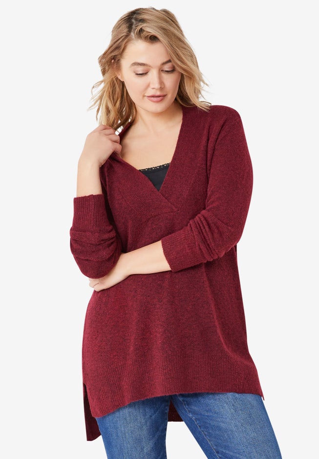 Hi-Lo V-Neck Pullover image number 0
