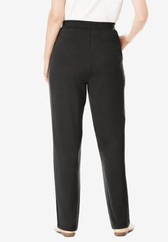 Straight-Leg Stretch Ponte-Knit Pull-On Pants