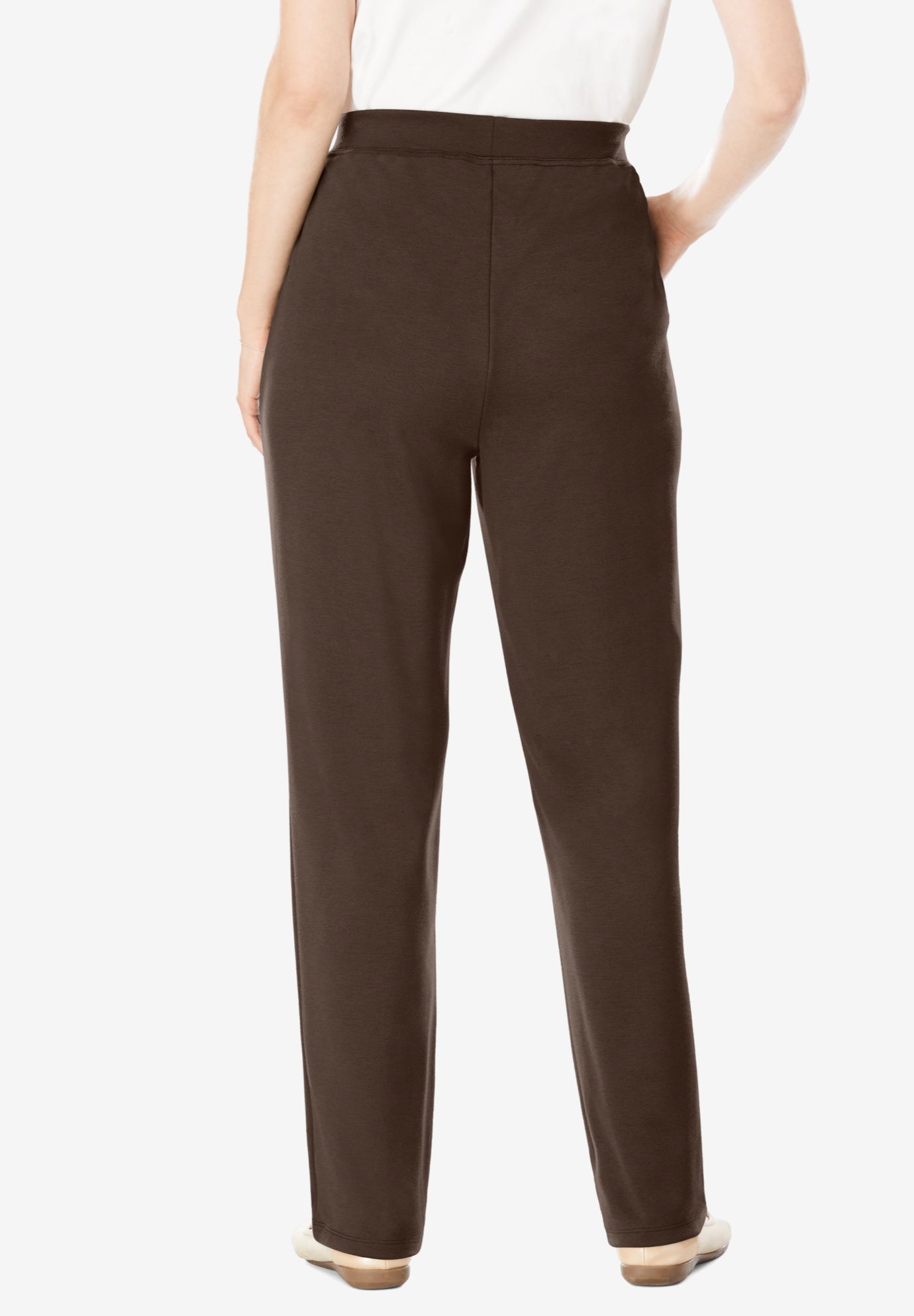 Straight-Leg Stretch Ponte-Knit Pull-On Pants image number 1