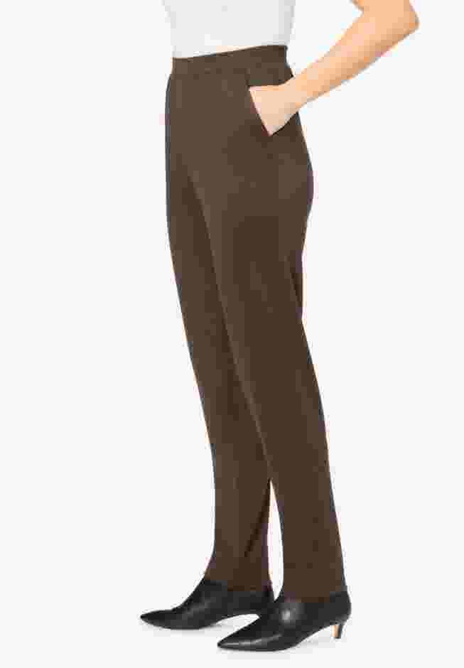 Straight-Leg Stretch Ponte-Knit Pull-On Pants image number 2