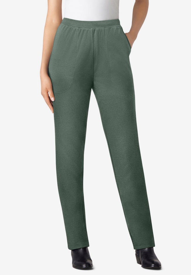 Straight-Leg Stretch Ponte-Knit Pull-On Pants image number 0