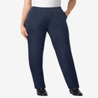 Straight-Leg Stretch Ponte-Knit Pull-On Pants image number null