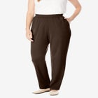 Straight-Leg Stretch Ponte-Knit Pull-On Pants image number null
