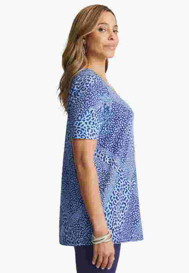 Stretch Cotton Square Neck Tunic image number 3