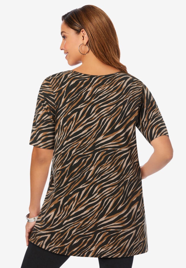 Stretch Cotton Square Neck Tunic image number 2