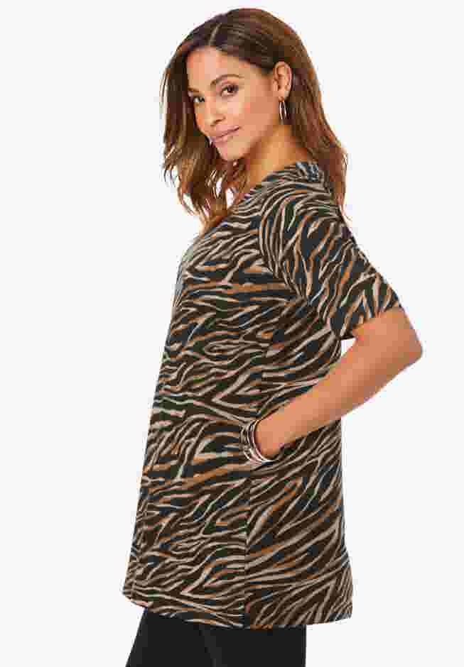 Stretch Cotton Square Neck Tunic image number 2