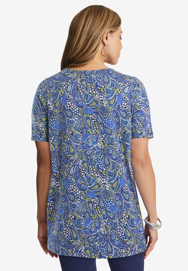 Stretch Cotton Square Neck Tunic image number 2