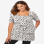 Stretch Cotton Square Neck Tunic image number null