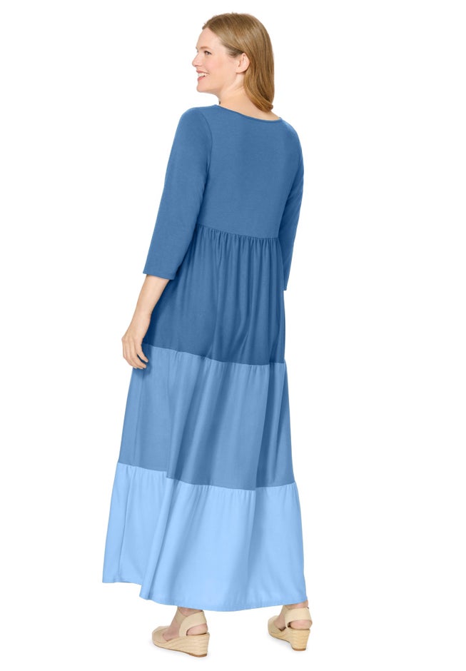 Colorblock Tiered Dress image number 1