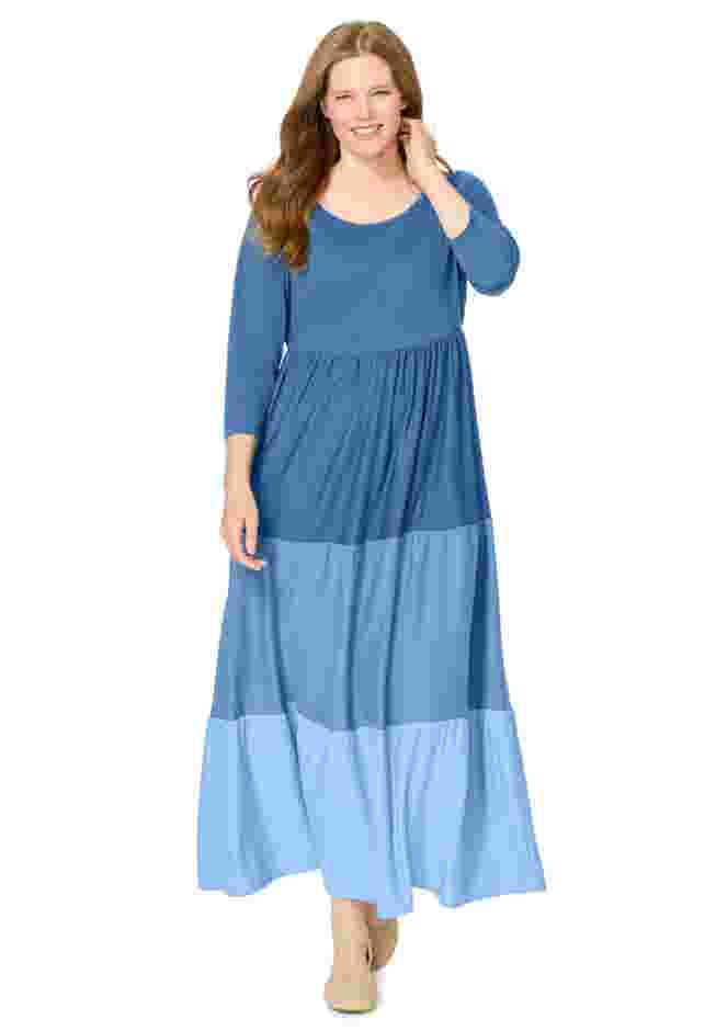 Colorblock Tiered Dress image number 0