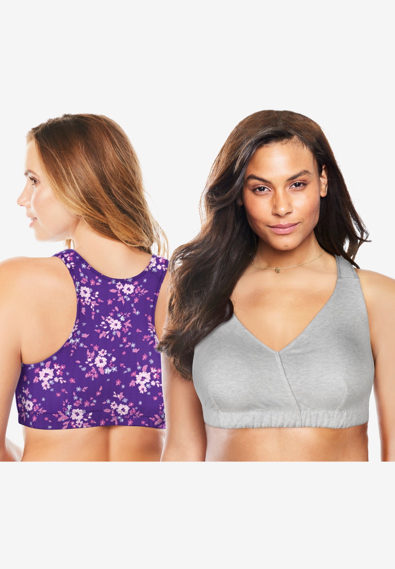 Low-Impact Cotton Sports Bra 2-Pack image number 0