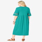 Crochet Trim Empire Knit Dress image number null