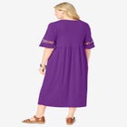 Crochet Trim Empire Knit Dress image number null