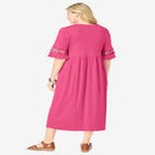 Crochet Trim Empire Knit Dress image number null