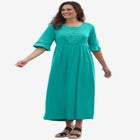 Crochet Trim Empire Knit Dress image number null