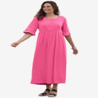 Crochet Trim Empire Knit Dress image number null