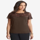 Stretch Lace Neckline Top image number null