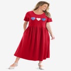 Short-Sleeve Scoopneck Empire Waist Dress image number null