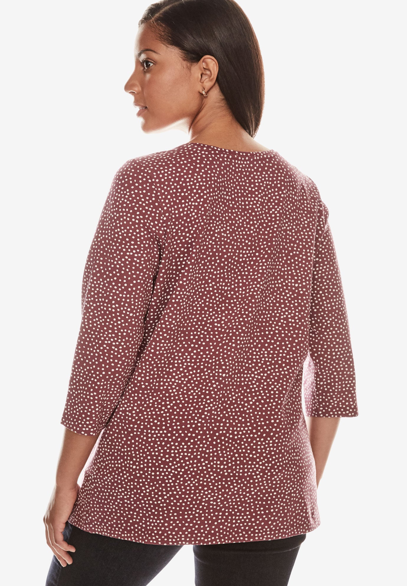 Stretch Cotton V-Neck Tee image number 1