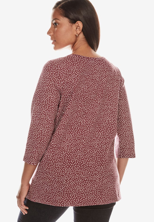 Stretch Cotton V-Neck Tee image number 1