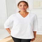 Stretch Cotton V-Neck Tee image number null