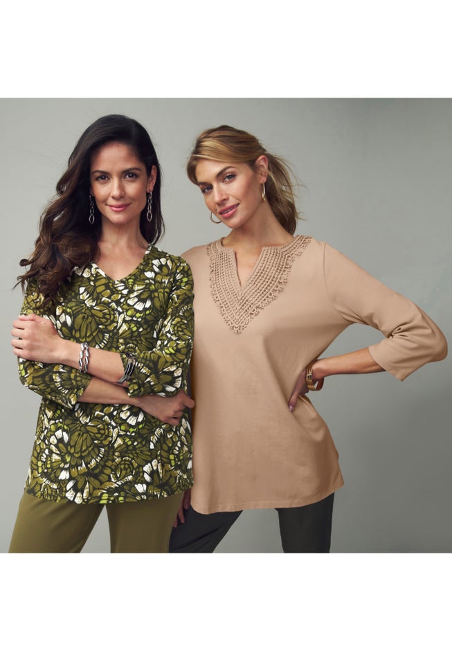 Stretch Cotton V-Neck Tee image number 6