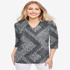 Stretch Cotton V-Neck Tee image number null