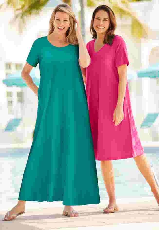 Perfect Short-Sleeve Scoopneck Maxi Tee Dress image number 5