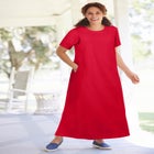 Perfect Short-Sleeve Scoopneck Maxi Tee Dress image number null