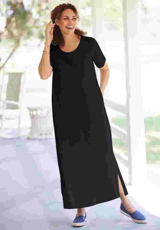 Perfect Short-Sleeve Scoopneck Maxi Tee Dress image number 0