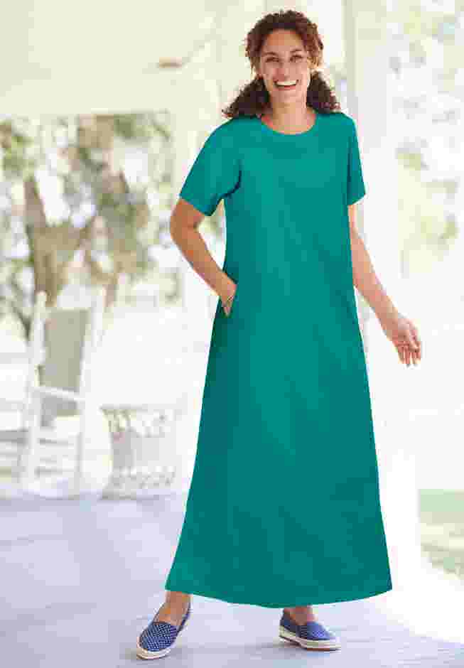 Perfect Short-Sleeve Scoopneck Maxi Tee Dress image number 0