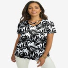 Stretch Cotton Crisscross Strap Tee image number null