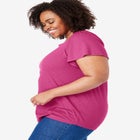 Square Neck Flutter Sleeve Tee image number null