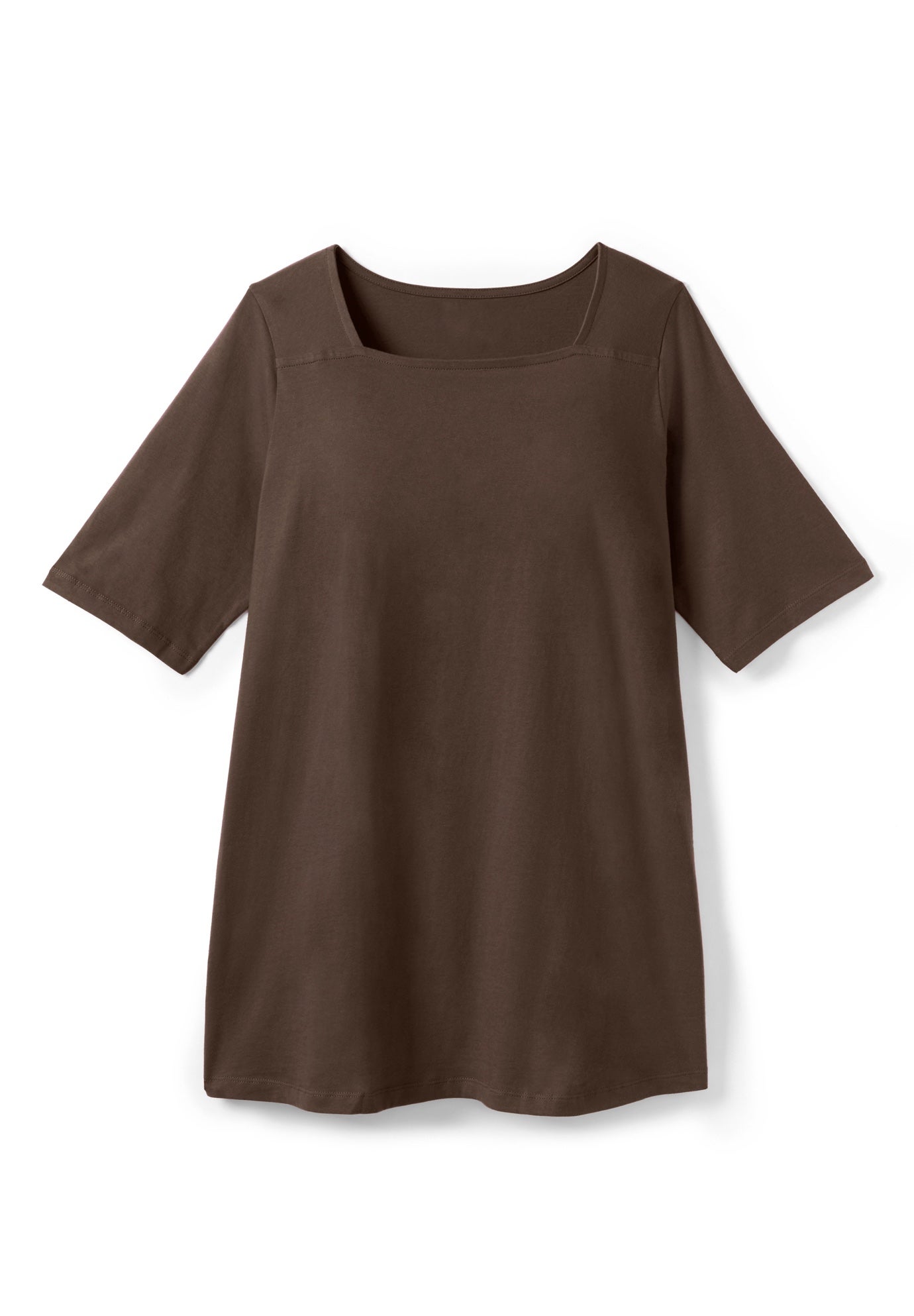 Perfect Elbow-Sleeve Square-Neck Tee image number 3