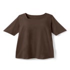 Perfect Elbow-Sleeve Square-Neck Tee image number 3