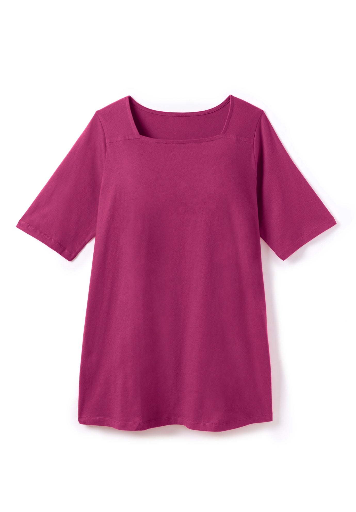 Perfect Elbow-Sleeve Square-Neck Tee image number 3