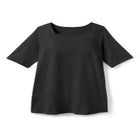 Perfect Elbow-Sleeve Square-Neck Tee image number null