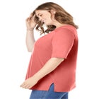 Perfect Elbow-Sleeve Square-Neck Tee image number null