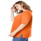 Perfect Elbow-Sleeve Square-Neck Tee image number null